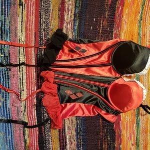 Harlequin Corest With Garter Straps